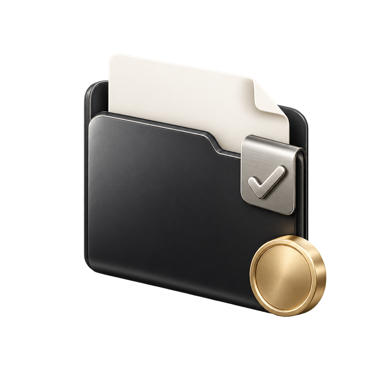Three-dimensional tax document review illustration